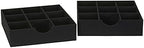 Household Essentials Drawer Organizer Tray with Fabric Cover and 9 Square Compartments, Black, Set of 2 by HouseholdEssentials