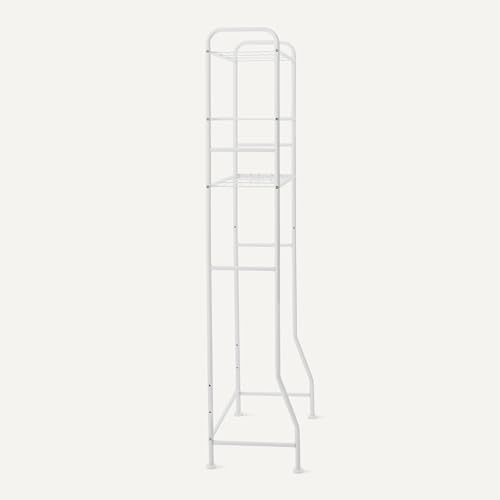 Amazon Basics Over the Toilet Storage Organizer, 3-Tier with 2 Paper Holders, 13.8 x 31.9 x 64.9 Inches, White - Image 4