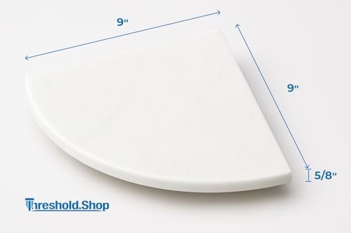 9 Inch Super White Engineered Marble Corner Shower Shelf Bathroom Caddy, Wall Mounted Shower Shelf, Classic Flatback Design (2) - Image 3