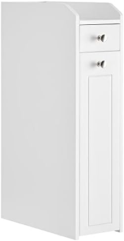 VASAGLE Small Bathroom Storage Cabinet, with Slide Out Drawers，Cloud White by VASAGLEbySONGMICSHOME