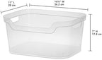 Sterilite Large Open Bin, Clear Plastic Organizing Container, 12-Pack - Image 4