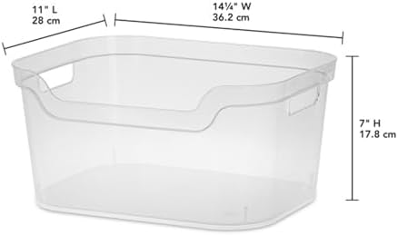 Sterilite Large Open Bin, Clear Plastic Organizing Container, 12-Pack - Image 4