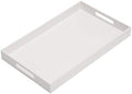 KEVLANG Glossy White Sturdy Acrylic Serving Tray with Handles-12x20 Inch-Serving Coffee Appetizer Breakfast-Kitchen Countertop Makeup Drawer Organizer-Vanity Table Ottoman Decorative Tray by KEVLANG