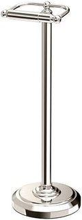 Gatco 1436PN Toilet Paper Holder Stand, Freestanding Floor Stand for Bathroom, Polished Nickel, Weighted Base, 22 Inch by Gatco