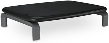 Kensington SmartFit Low Profile Monitor Stand for up to 40lbs screens, Compact Desktop Stand Riser 3 Height Adjustable, Laptop Stand for Desk, PC Stand, Monitor Riser 9"x3"x11.5" - Gray K60087F by Unknown