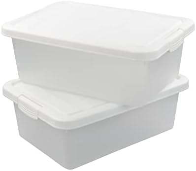 14 Quart Clear Storage Box, Underbed Plastic Latch Box with White Lids, 2-Pack - Image 4