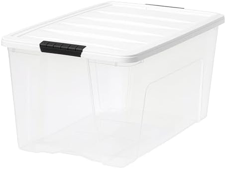 IRIS USA 72 Qt Storage Bins with Lids, 4 Pack, BPA-Free, Clear/White - Image 3
