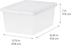 IRIS USA 12-Pack 17 Qt Storage Bins with Lids, Stackable Box, Clear/White - Image 2