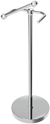 RARXTR Toilet Paper Holder Stand, Post Pivoting Design Free Standing Toilet Paper Holder, SUS304 Stainless Steel Toilet Paper Roll Holder, Heavy Stable Base (Chrome) by ElevateYourSpaceChooseRARXTR