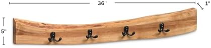 Alaterre Furniture Alpine Natural Live Edge Wood Coat Rack – 36 Inch Solid Wood Wall-Mounted Coat Hook with 4 Double Hooks – Modern Farmhouse Storage Organization for Entryway, Hallway, or Mudroom - Image 4