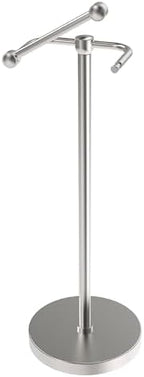 RARXTR Toilet Paper Holder Stand, Post Pivoting Design Free Standing Toilet Paper Holder, SUS304 Stainless Steel Toilet Paper Roll Holder, Heavy Stable Base (Brushed Nickel) by ElevateYourSpaceChooseRARXTR