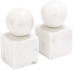 Creative Co-Op 2-Piece Marble Geometric Bookends, White by Unknown