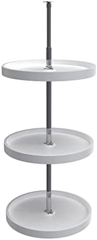 Rev-A-Shelf 18 Inch 3 Tier Full Circle Lazy Susan for H Corner Kitchen Cabinets, Large Plastic Home Storage Rotating Shelves, White, 6013-18-11-526 by Rev-A-Shelf