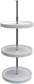 Rev-A-Shelf 18 Inch 3 Tier Full Circle Lazy Susan for H Corner Kitchen Cabinets, Large Plastic Home Storage Rotating Shelves, White, 6013-18-11-526 by Rev-A-Shelf