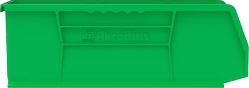 Akro-Mils 30234 AkroBins Plastic Storage Bins, 15"x5"x5", Green, 12-Pack - Image 5