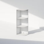 Furinno Reed Corner Shelf, 3-Tier Corner Bookshelf, Book Shelf, Corner Shelves, Storage Rack, for Organization and Storage, Home Office, Living Room, White - Image 3