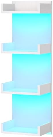 HOOBRO Floating Wall Shelves with LED Lights, Floating Shelf Wall Mounted by HOOBRO