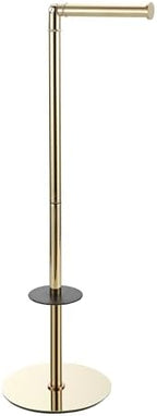 BGL Freestanding Toilet Paper Holder, Tissue Holder On Floor with Reserve Storage Paper Rolls, Roll Paper Holder Standing On Floor (Polished Gold) - Image 2