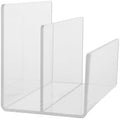 DECHOUS Acrylic File Organizer Desk Letter Sorter 2 Section Holder by DECHOUS
