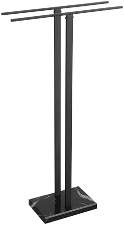 KES 37" Freestanding Towel Rack, Heavy Black Marble Base, Stainless Steel by KES