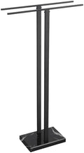 KES 37" Freestanding Towel Rack, Heavy Black Marble Base, Stainless Steel by KES