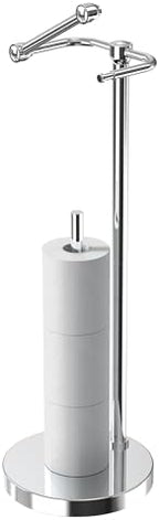 RARXTR Toilet Paper Holder Stand, Post Pivoting Design Free Standing Toilet Paper Holder with Storage for 4 Rolls, SUS304 Stainless Steel Tissue Holder with Reserve, Heavy-Duty Base (Chrome) by ElevateYourSpaceChooseRARXTR