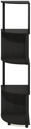 Furinno ECON Corner Shelf, 4-Tier Corner Book Shelf, Zigzag Storage Shelves, Display Rack, Bookshelf, for Organization and Storage, Living Room, Home Office, Espresso - Image 7