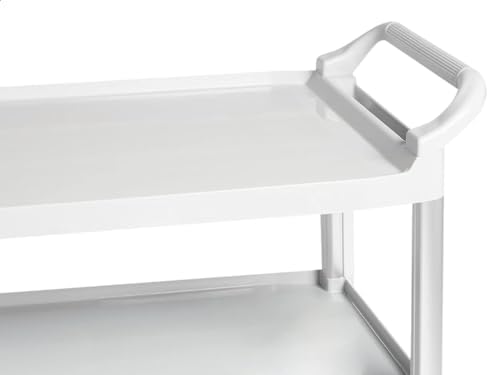 Amazon Basics 3-Tier Rolling Utility Cart with Wheels, Commercial Grade, Storage Cart with 400 lbs Loading Capacity, Portable Mobile Shelving, Gray - Image 5
