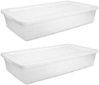 2Pack 41 Qt Clear Underbed Storage Bin, Medium Plastic Container,Snap Lid by Unknown