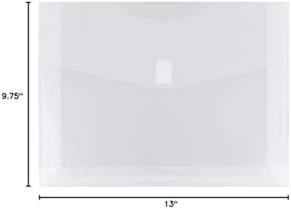 JAM PAPER Plastic Expansion Envelopes w/Hook & Loop Closure - Letter Booklet - 9 3/4 x 13 with 2 Inch Expansion - Clear - 12/Pack - Image 5
