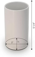 Ceramic Brush Holder for Dish Brushes, 3 Inches Wide, 5.25 Inches Tall, 63-Degree Inner Lean Angle, Water Drainage Hole, White - Image 2