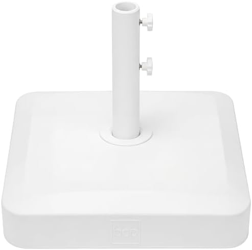 Best Choice Products 55lb Fillable Umbrella Base Stand, Plastic Patio Umbrella Stand with Pole Holder, Adjustment Knob for Outdoor, Lawn, Deck, Asscher Design - White by BestChoiceProducts