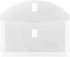 JAM PAPER Plastic Expansion Envelopes with Hook & Loop Closure - #10 Booklet Wallet - 5 1/4 x 10 with 1 Inch Expansion - Clear - 12/Pack (Pack of 2) - Image 2