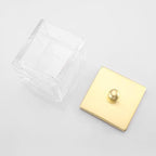 Glass Cotton Jar Holder 2 Pack– Brushed Gold Lid, Elegant Bathroom Storage Canister for Qtips, Cotton Balls, Floss, Makeup Organizer, Vanity & Bathroom Organization - Image 5