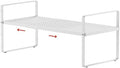 Expandable Cabinet Shelf Organizers, 16.5"~27''L, White by jkxoo