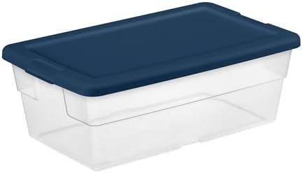 Sterilite Stackable 6 Quart Home Storage Box with Handles and Lid for Efficient, Space Saving Household Storage and Organization, (10 Pack) - Image 4