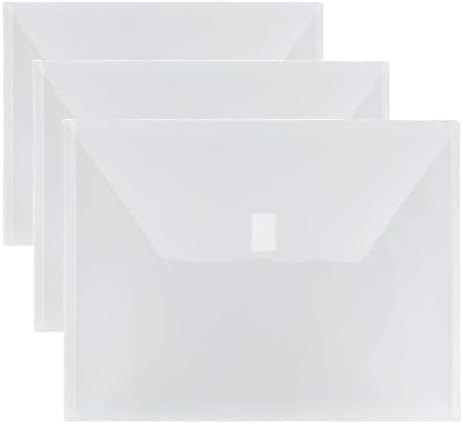 JAM PAPER Plastic Envelopes with Hook & Loop Closure - Letter Booklet - 9 3/4 x 13 - Clear - 12/Pack (Pack of 3) by JAMPaper