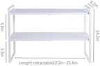 2-Tier Expandable Organizer Shelf for Kitchen Cabinet, Countertop, Pantry & Under-Sink Storage(white) - Image 2