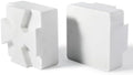 Decorative Square Marble Bookends for Heavy Books – Unique Book Ends for Shelves – Modern Aesthetic Book Holder/Stopper with Non-Slip Pads for Chic Home, Office, or Library Decor, White by BCS