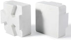 Decorative Square Marble Bookends for Heavy Books – Unique Book Ends for Shelves – Modern Aesthetic Book Holder/Stopper with Non-Slip Pads for Chic Home, Office, or Library Decor, White by BCS