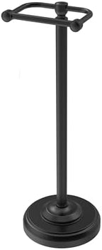 Toilet Paper Holder Stand, Matte Black Toilet Paper Holder Free Standing,Post Pivoting Design & Stable Weighted Base SUS304 Stainless Steel for Bathroom by WZRUA