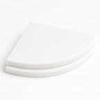 9 Inch Super White Engineered Marble Corner Shower Shelf Bathroom Caddy, Wall Mounted Shower Shelf, Classic Flatback Design (2) by ThresholdShop