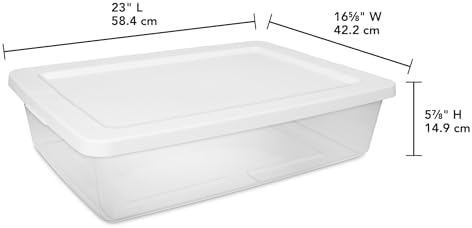(2 pack) 28 Quart Clear Storage Bin with Lid, Under Bed Storage Container, Low-Profile Stackable Plastic Bin for Clothes, Towels - Image 4