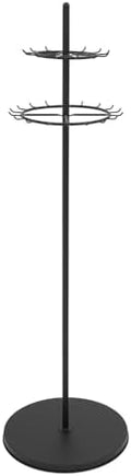 Belt Display Rack, 2 Tier Steel Tree Stand with 31 Hooks, Black, 66.1 Inch by Unknown