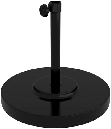 California Umbrella 50 lbs. Round Concrete Weighted Powdercoated Steel Umbrella Base, Black Frame, One Size , CFMT160-Black by CaliforniaUmbrella