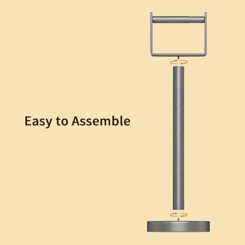 YUMORE Toilet Paper Holder Stand, Extra-Weighted Base, Brushed Graphite - Image 7