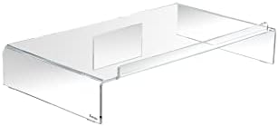Kantek Acrylic Computer Monitor Stand with Keyboard Storage, Holds up to 50 Pounds, 21.25" x 11.9" x 3.4", Clear by Kantek