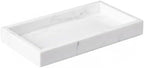 Natural Marble Tray Heavyweight Stone Vanity Tray for Bathroom Countertop, Coffee Table & Dresser - Handcrafted Rectangular Organizer (White, 9.84" x 4.72" x 1.18") by AUSAULAC