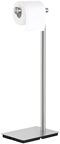 KES Freestanding Toilet Paper Holder Stand Bathroom Toilet Paper Storage Stainless Steel Brushed Steel, BPH286S1A-2 by KES