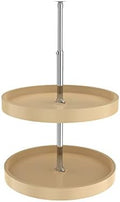 REV-A-SHELF 20" Almond Polymer Full-Circle 2-Shelf Lazy Susan w/Dependent Hardware for Corner Wall Cabinets by Rev-A-Shelf